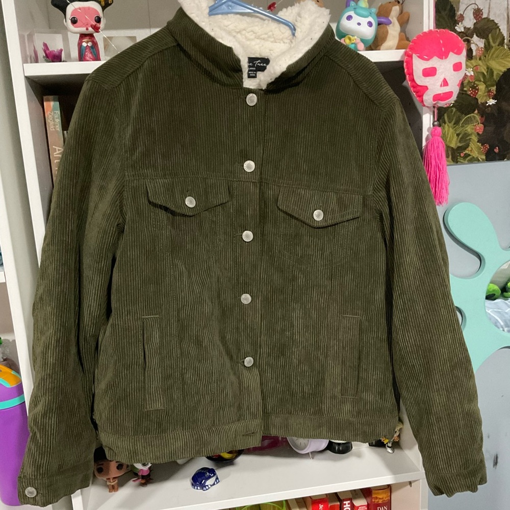 Dark Green Coat with fleece inside